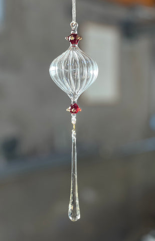 Luxury  flameworked glass ornament - Pomegranate